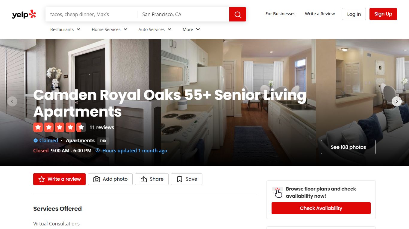 Camden Royal Oaks 55+ Senior Living Apartments - Yelp